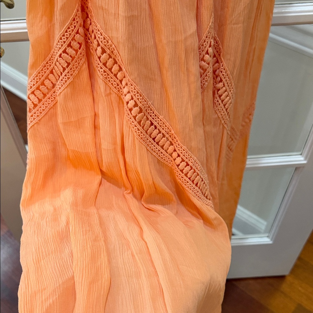 Chelsea & Violet Peach Boho Festival Maxi Dress Medium Sleeveless Summer Wedding - Picture 10 of 14